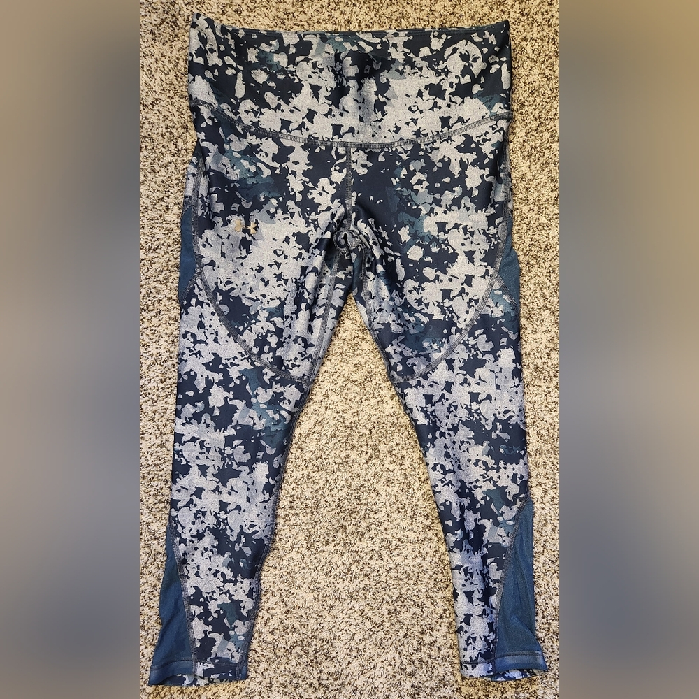 Women's Under Armour Leggings, Large, Blue Camouflage
